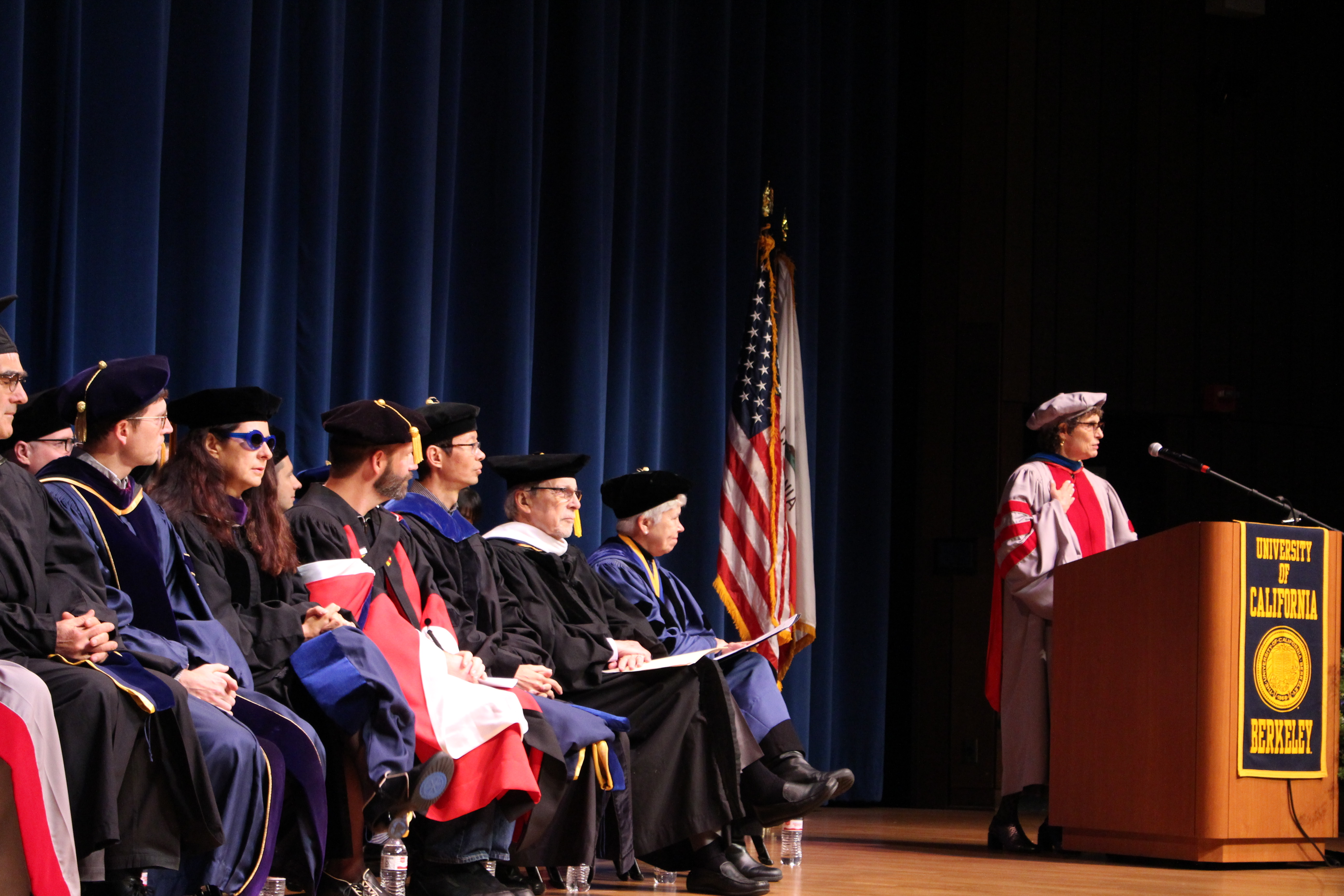 Dean Anno Saxenian speaking at graduation