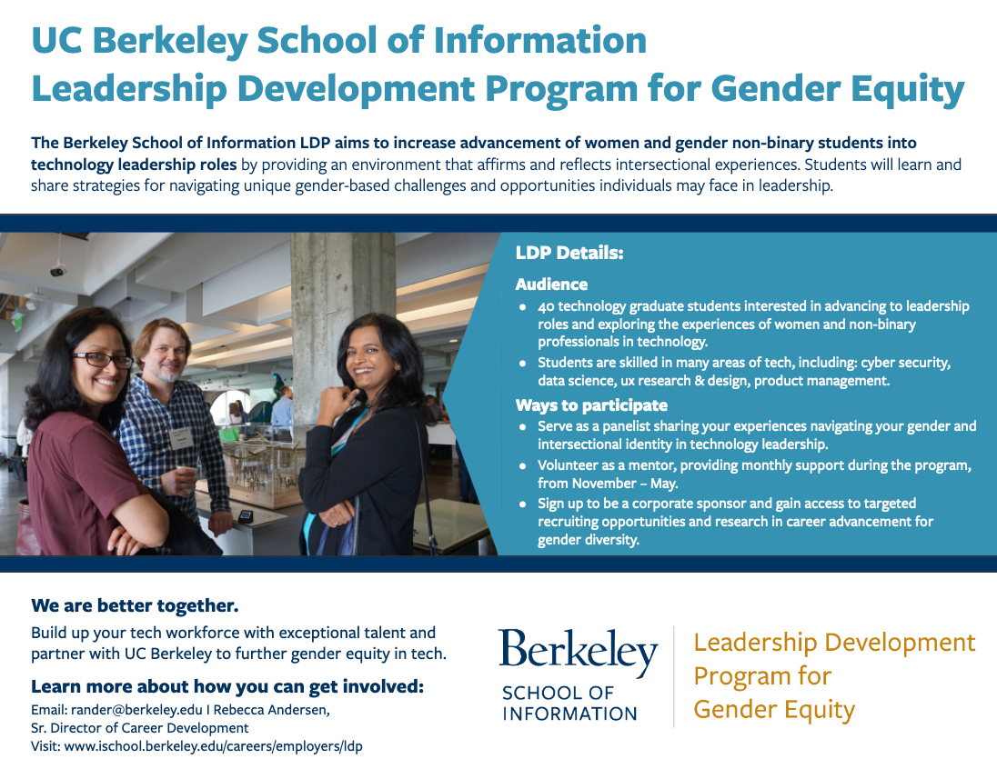 Flier with more information about the I School Leadership Development Program