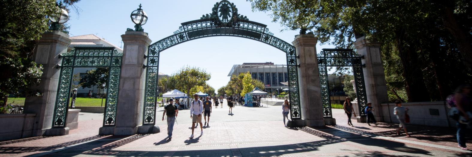 campus scene at Sather Gate