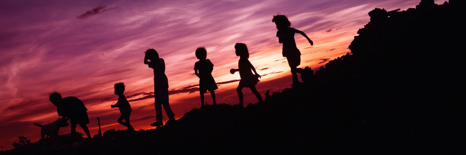 Silhouetted Children 