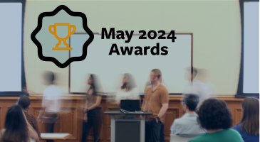blurry photo of people with words "May 2024 Awards" overlaid