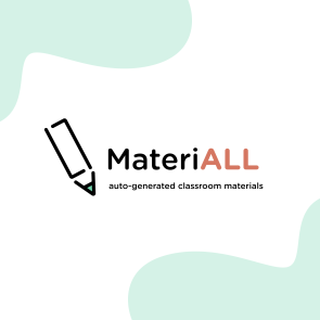 MateriALL logo with caption "auto-generated classroom materials" 