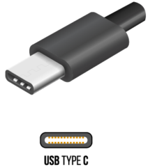 Diagram of a USB-C connector and connection