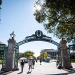 campus scene at Sather Gate