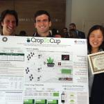 "From Crop to Cup" at the Big Ideas competition: Seth Garz, Ariel Chait (MIMS 2012), & Iris Shim (l to r; photo: Julie Garz) 