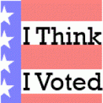 Sticker image with text I Think I Voted