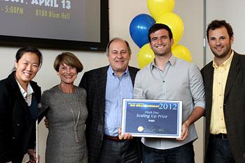 The Acopio team is awarded the Big Ideas “Scaling Up” Grand Prize by contest sponsors Virginia and Andrew Rudd.