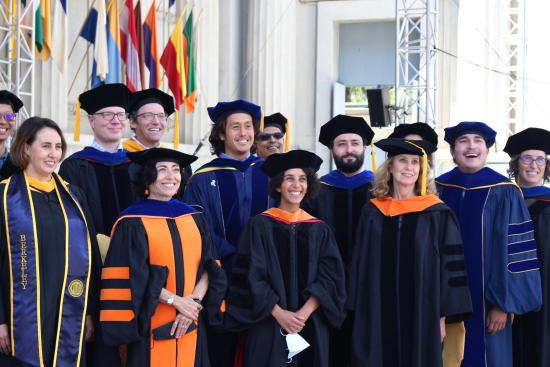 photo of a group of faculty in regalia
