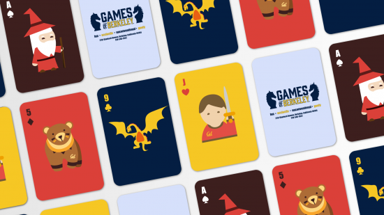 Finally, they designed a  Games of Berkeley–themed deck of playing cards with icons representating the variety of games and activities at the store.