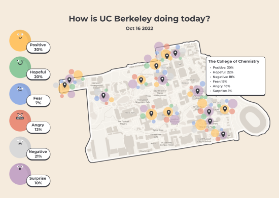 map of UC Berkeley in Moodz app by MIMS students 