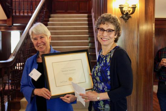 Chancellor Christ awards Dean Saxenian the Berkeley Citation