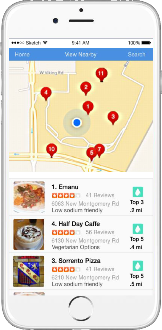 The app D! helps users locate restaurants with diabetic-friends menus.