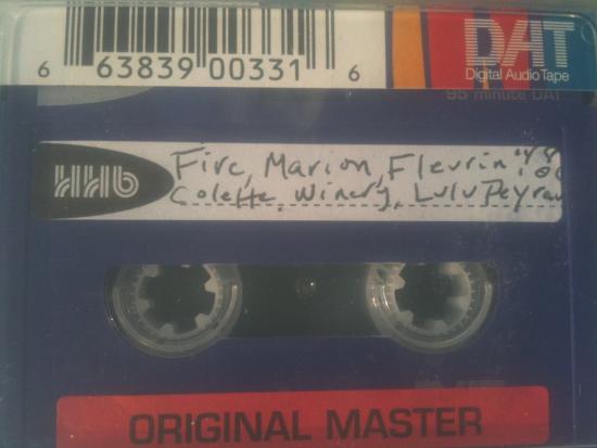 The Kitchen Sisters' current metadata system involves handwritten labels on old tapes.