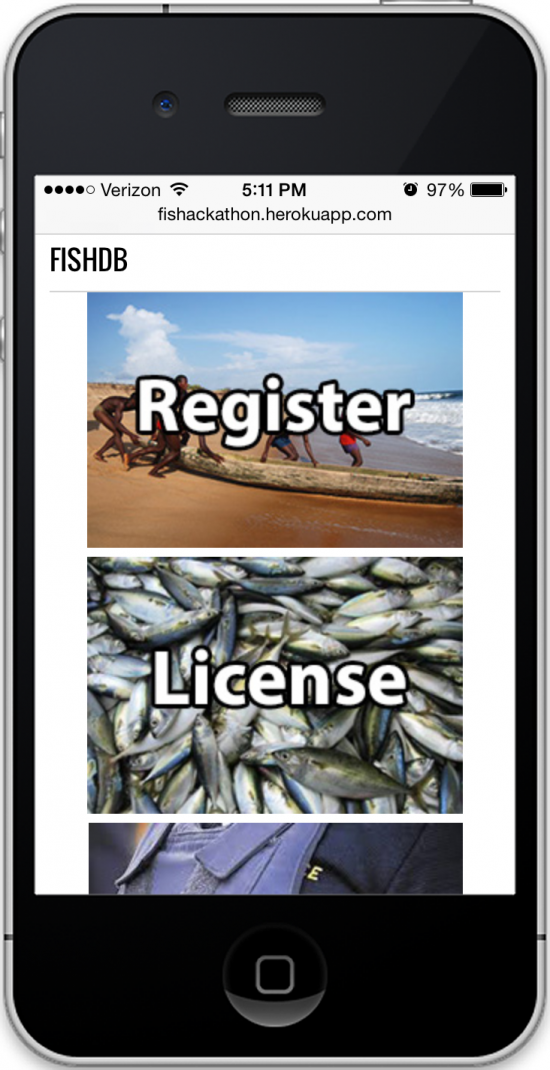 The mobile app lets fishers register their boats, get fishing licenses, and report illegal fishing activity