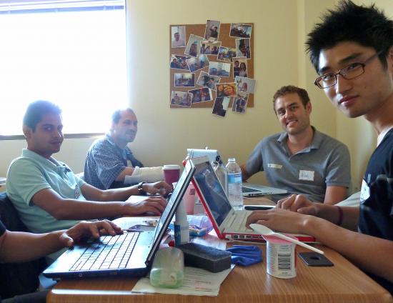 Ram Joshi, Nat Wharton, Abe Coffman, and Travis Yoo (left to right)