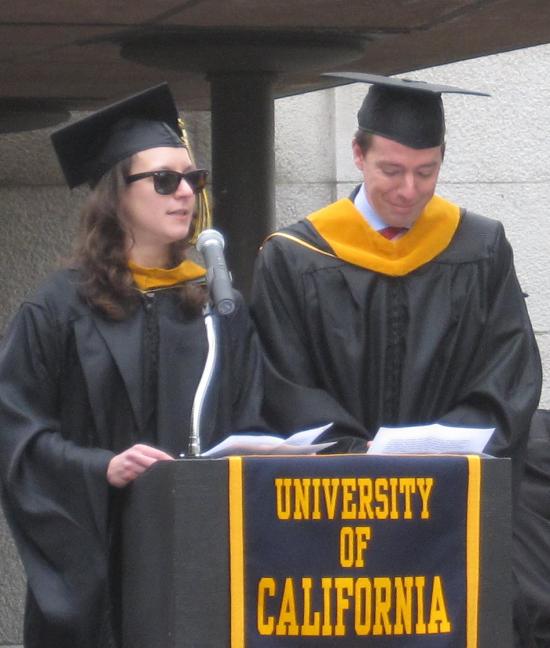 Master's student speakers Jess Hemerly and Thomas Schluchter