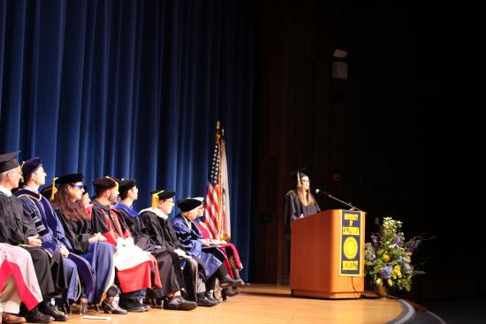 Christina Papadimitriou  speaking at graduation