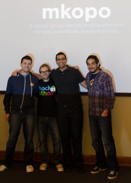 Second-place winners Max Gutman,Tom Quast, Renu Bora, and Pablo Arvizu. (Not pictured: Arezu Aghaseyedjavadi.)