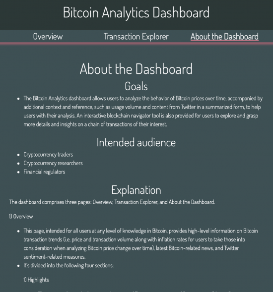 About the Dashboard