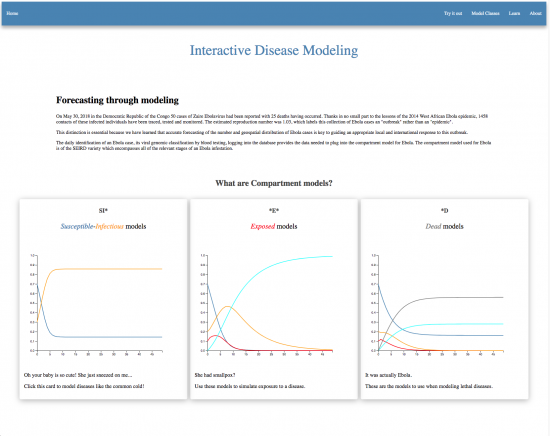 An interactive website for learning about disease modeling