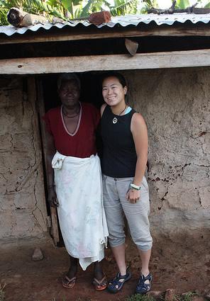 Becky Hurwitz (right) with a rural Ugandan farmer